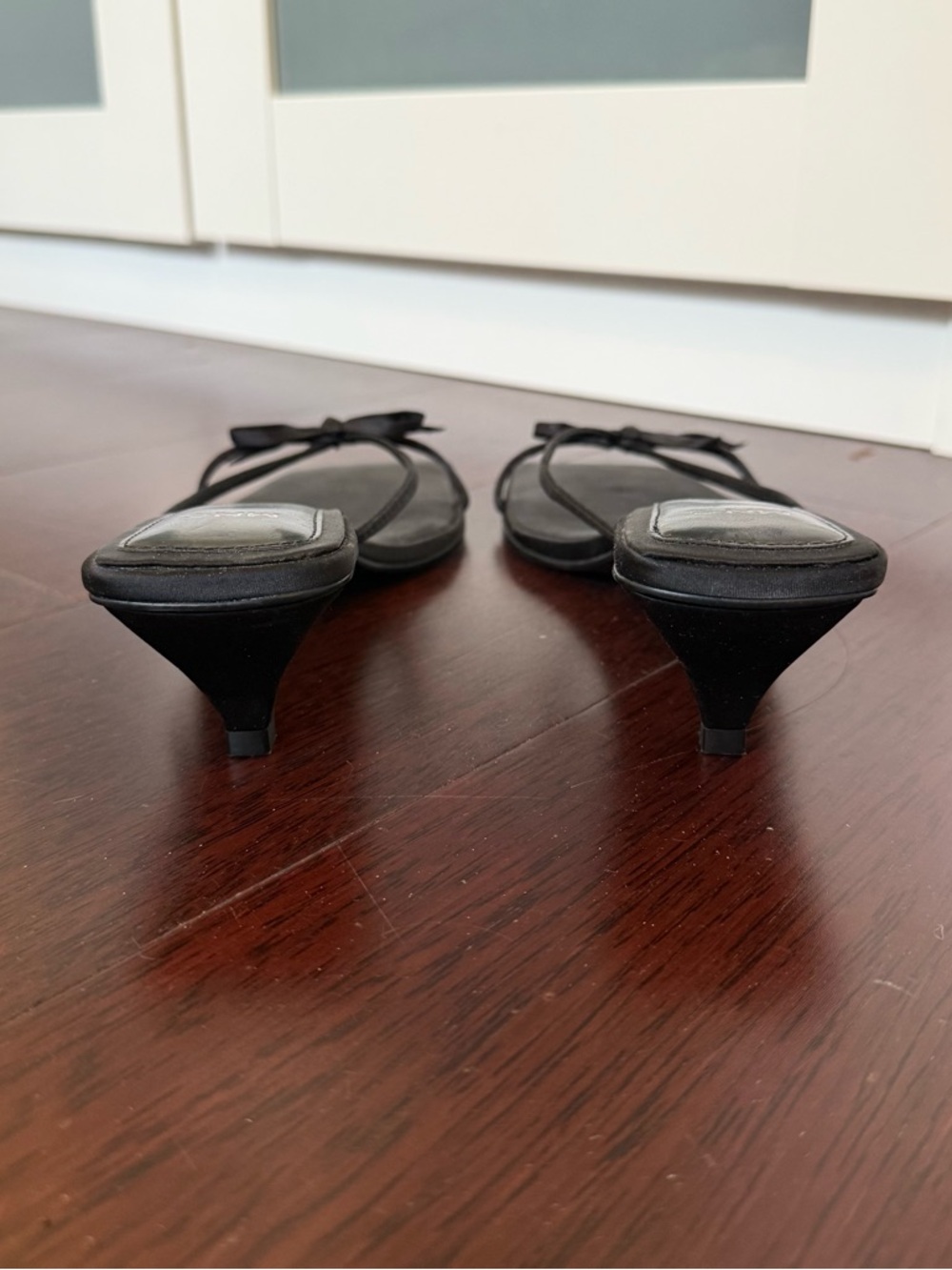 Mango Black Kitten Heel Mules Sandal with Bow - Picture 5 of 6